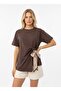 Scarf Detailed Crew Neck Knitted T-Shirt Ss26Ts0043 - 3