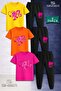 Children's Unisex Princess Head Heart Patterned 3-Piece T-Shirt Tracksuit Set