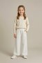 Girl's White Wide-Leg Pants with Elastic Waist 23 April 29 October Show Outfit - 2