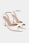 Tania Sedef Satin Ankle Belt Detailed Women's Thin Heeled Shoes - 5