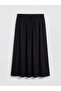 Lcw Grace Black Flared Skirt with Elastic Waist - 4