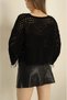 Women's Black Butterfly Motif Openwork Tasseled Bohemian Knitwear Cardigan - 4
