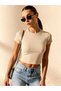 Women's Plain Crop T-Shirt Basic Cotton Lycra - 4