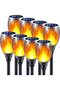 Permande Solar Torch Lights with Flickering Flame, Fire Effect Garden Light, Auto On/Off Dust to Daw