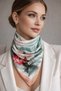 Fular Hair Accessory Water Green Bag Accessory and Exquisite Product That Can Be Used as a Bandana 50X50