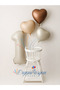 1 Year Old Balloon Retro Beige Cream Coffee Heart Balloon Set |   Latte Cream Coffee Birthday Ornament |   Concept Set