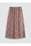 Lcw grace red elastic waist patterned bell-bottomed skirt - 4