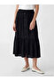 Lcw Grace Black Textured Skirt with Elastic Waist - 2