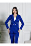 Gold Buttoned Lined Double Breasted Suit - 5