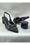 Ll2712 large size satin material stone decorated butterfly bow detail high heel shoe - 2