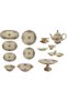 Diana 26cm 6-Piece Serving Plate Set with Vintage Gold Detail and Floral Pattern - 6