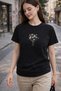 Tshirt Embroidered Flower-2-- Black - 5