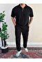 Men's Half Zipper T-Shirt and Sweatpants 2-Piece Set - 2