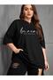 Be Real Women's Large Size Oversized Printed Crew Neck Cotton T-Shirt Relaxed Fit Unisex Sevgili Ko - 2