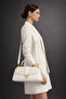 Women's Hand and Shoulder Bag Small Size Stylish Bag with Flap Adjustable Strap Cream White Bitter Coffee - 5