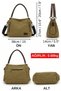 3230 Phaselis Women's Camel Water Resistant Canvas Shoulder Handbag Daily Tote Bag with Multiple Pockets - 2