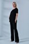 Maternity Short Sleeve Buttoned High Waist Wide Leg Steel Suit Black - 3