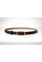 Women's Brown Faux Leather Belt with Gold Buckle