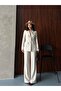 Women's Double-Breasted Collar Button Detailed Blazer Jacket High-Waisted Wide-Leg Pants Two-Piece Set - 3