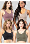Pack of 4 Women's Ribbed & Padded Crop Top Bustier Set