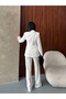 Women's Double-Breasted Collar Button Detailed Blazer Jacket High-Waisted Wide-Leg Pants Two-Piece Set - 8