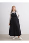 Rmz Gi̇yi̇m Farkiyla Square Roba Collar Jean Salopet Dress - 2
