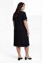 Women's Plus Size Striped Sho Fabric Black Dress - 6