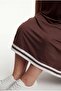 Women's Plus Size Dot Stone Printed Striped Sho Fabric Wide Fit Brown Dress - 6