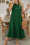 New Season Women's Strappy Round Neck Flared Pocketed Long Summer Dress - 2