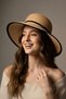 Women's Black Stripe Detailed Wide Brim Straw Beach Hat |   Wide Brim Sun Protection Fedora - 5