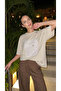 Oversize Fit Stylish Patterned T-Shirt with Accessory Detail