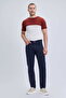Navy Blue Slim Fit 5-Pocket Cotton Canvas Trousers