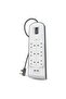 6 Way 2 Meter Surge Protection Strip with x 2.4 Ampere USB Charging - 6