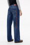Jasika Extreme Text Detailed Dark Blue Color Low Waist Trousers - 3
