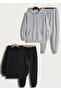 2-Piece Tracksuit Set - Hooded Sweatshirt and Jogger Sweatpants
