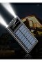30000mAh Solar High-Capacity Power Bank with 4 Built-in Cables (Micro USB, USB-C, iPhone, USB-A) - 5