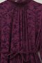 Waist-Tied Lined Flocked Printed Tulle Dress - Plum - 3