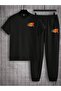 Unisex Printed Tracksuit Set - Jogger Sweatpants Crew Neck T-shirt - 2