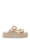 Winledha Women's Double Buckle Slippers 001278 Beige Rustic - 4