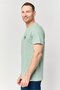 Men Crew Neck Embroidered Short Sleeve T-Shirt, Mint Green - 3