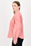 Women Split Neck Embroidered Long Sleeve Blouse, Old Rose - 2