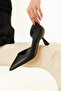 Women's Matte Black Heeled Shoes Tr08Ms44A - 2