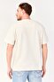 Men Crew Neck Short Sleeve Knitted T-Shirt, Beige - 4
