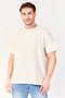 Men Crew Neck Short Sleeve Knitted T-Shirt, Beige