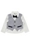 Boy's Shirt with Bow Tie and Vest for Ages 2-5 - Navy Blue