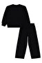 Civil Girl's Stone Printed Tracksuit Set |   Oysho Long Sleeve |   School Nursery and Daily Use - Black - 6