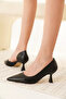 Women's Matte Black Heeled Shoes Tr08Ms44A - 6