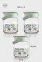 Mono 900 ml Flower Patterned 3-Piece Glass Jar Set 132065 Green - 2