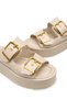 Winledha Women's Double Buckle Slippers 001278 Beige Rustic - 2