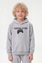 Kangaroo Pocket Hooded Print Detailed Boys' Kangaroo Top - 2